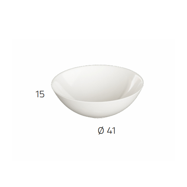 Interior of Apolo 410mm countertop basin with smooth, glossy finish