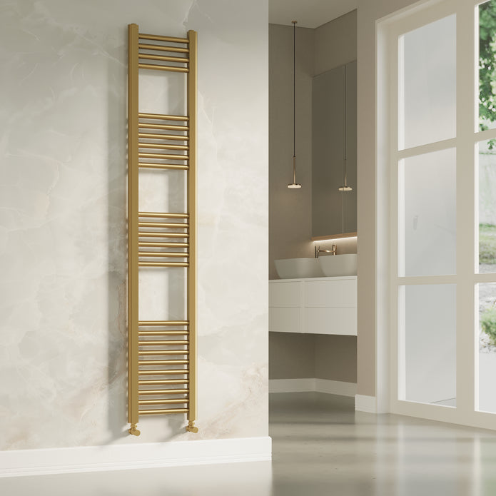 Aureli 1600 x 300 Ladder Towel Rail Radiator  - Brushed Brass