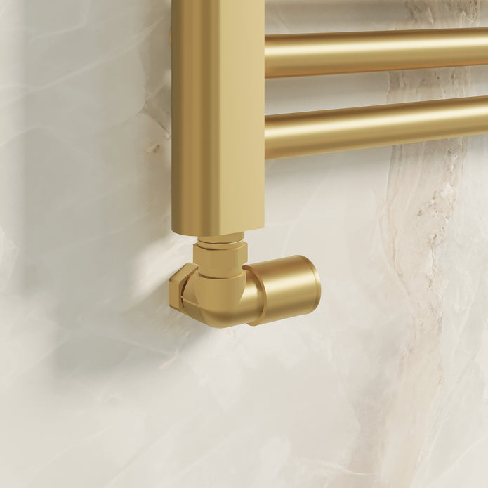 Corner Radiator Valves - Brushed Brass