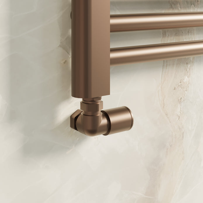 Corner Radiator Valves - Brushed Bronze