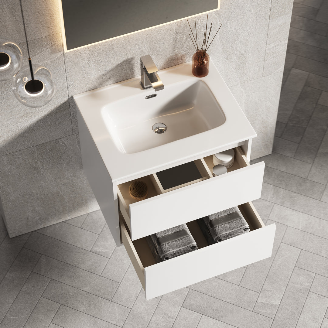Venti 600mm Wall Hung Vanity Unit  - Matt White