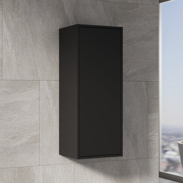 Side view of Venti 600mm wall hung wall cabinet showcasing its slim profile
