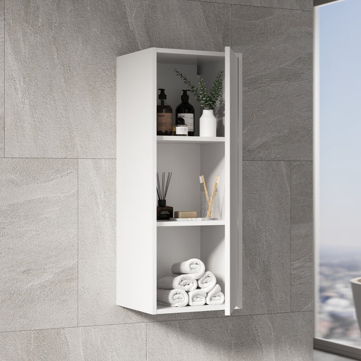 Interior of Venti 600mm wall hung wall cabinet with adjustable shelving