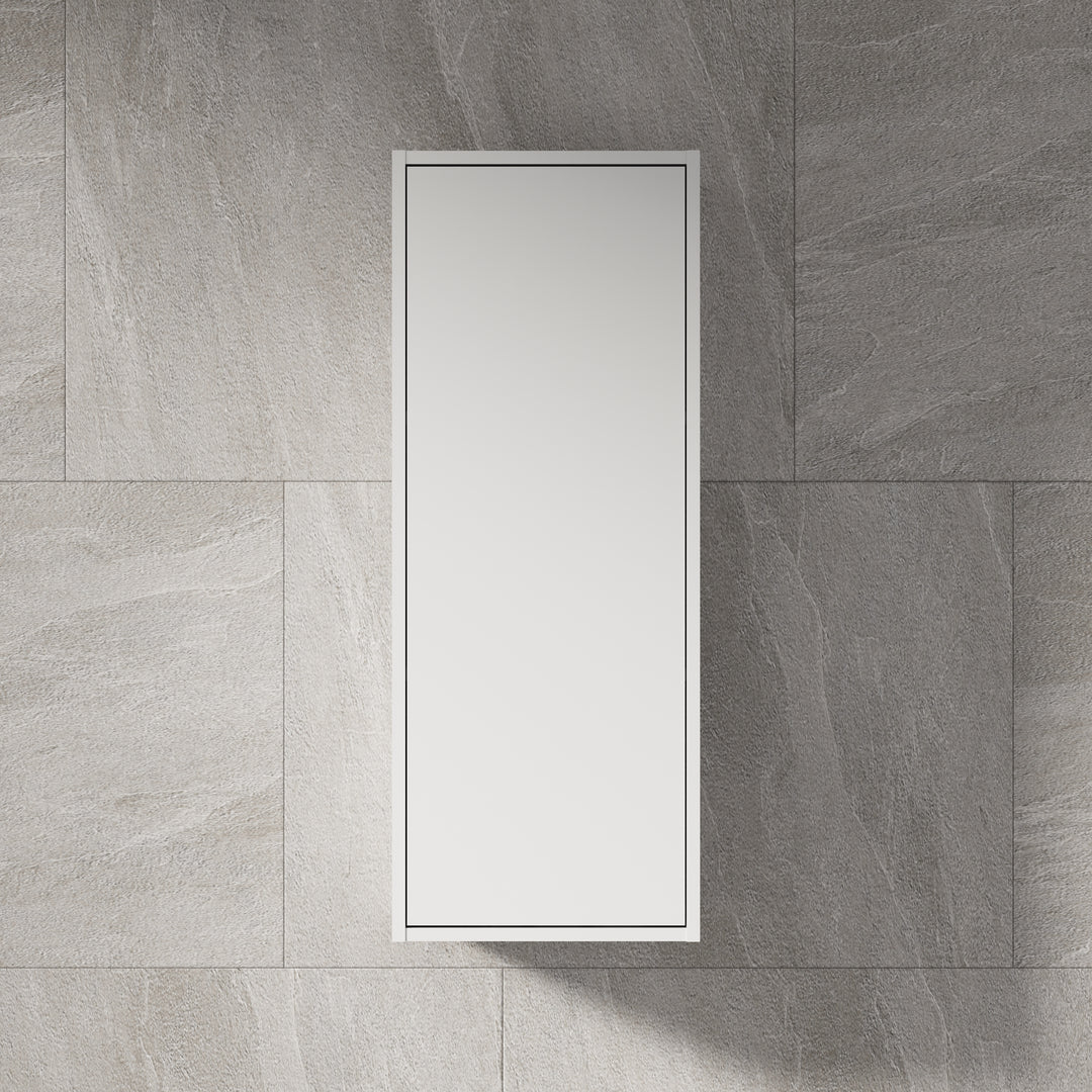 Venti 600mm wall hung wall cabinet in matt white finish with minimalist design