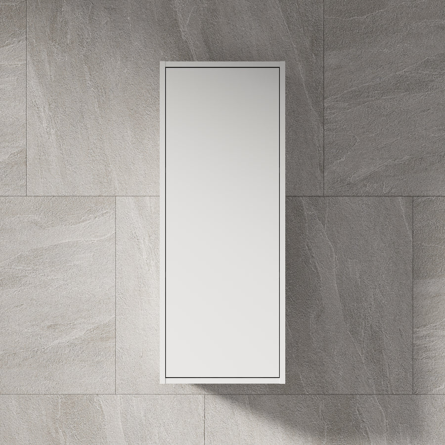 Venti 600mm wall hung wall cabinet in matt white finish with minimalist design