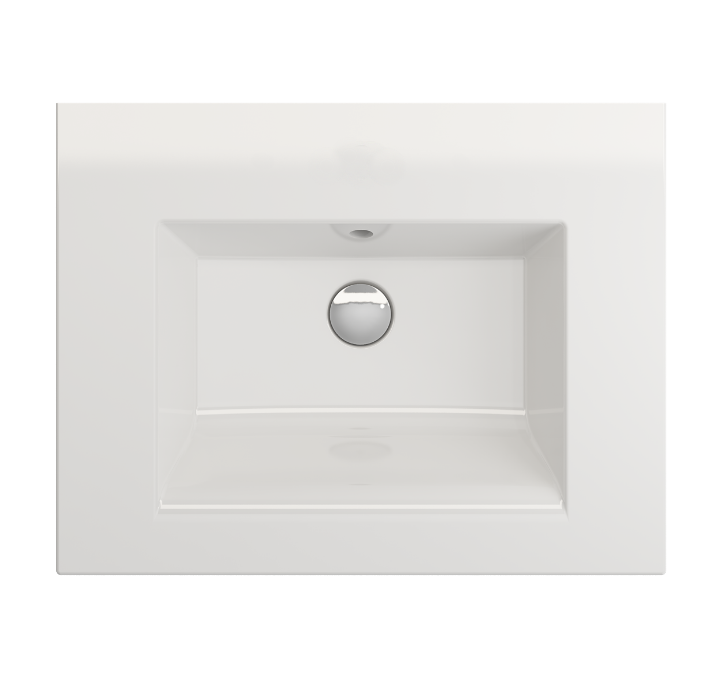 Gloss white 600mm Entre No Tap Hole Basin – minimalist wall-hung sink with clean lines