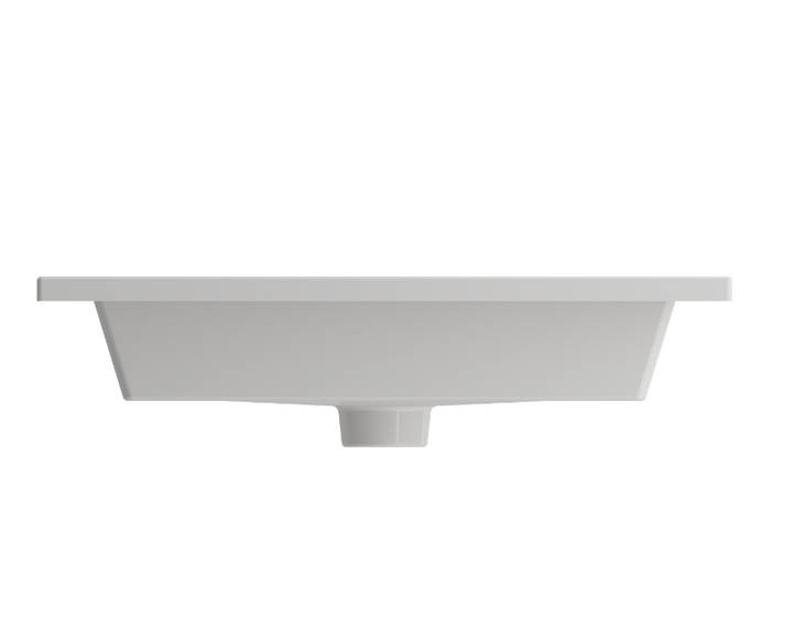 Entre 600mm No Tap Hole Vanity Basin – compact gloss white ceramic with wall-mounted tap compatibility