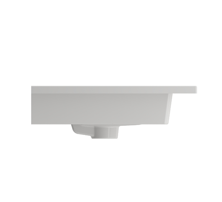 600mm Entre No Tap Hole Basin in Gloss White – contemporary design with generous ledge for toiletries