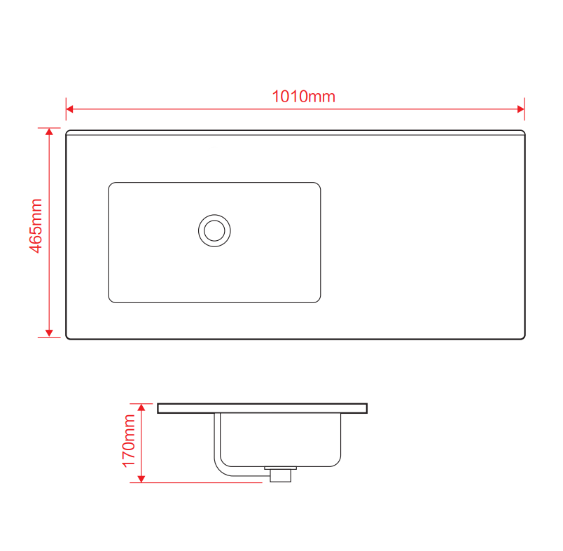 Lira Ceramic No Tap Hole Basin Offset Sink - Matt Black
