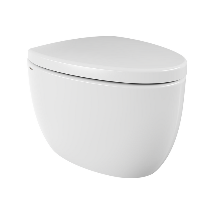 Etna Rimless Wall Hung Toilet with Soft Close Seat - Gloss White