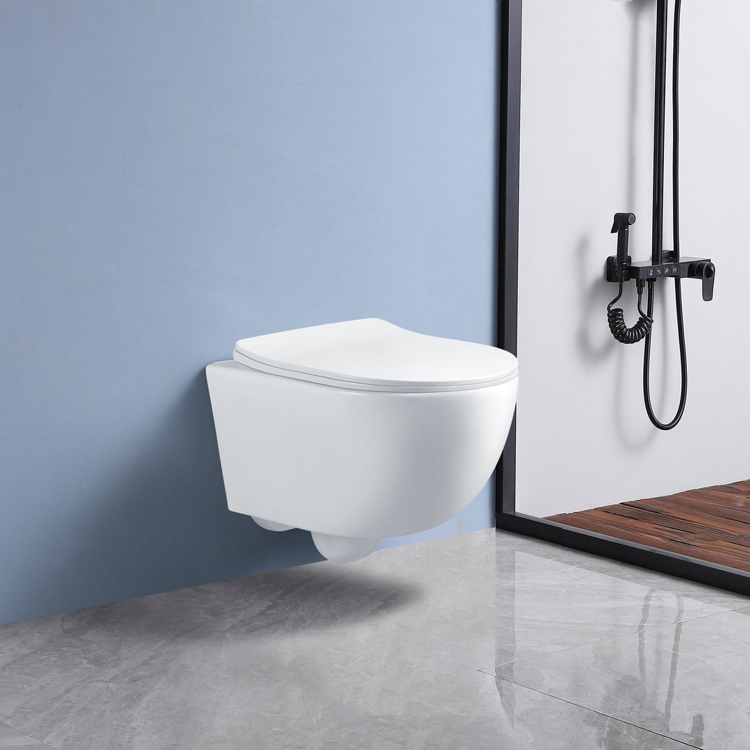 Scene Rimless Wall Hung Toilet - Gloss White