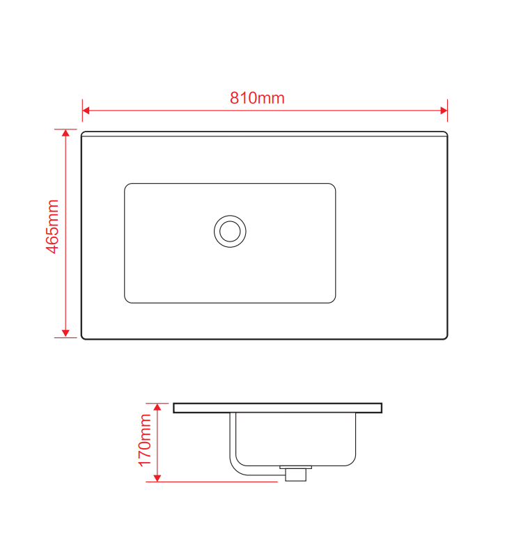 Lira Ceramic No Tap Hole Basin Offset Sink - Matt Black