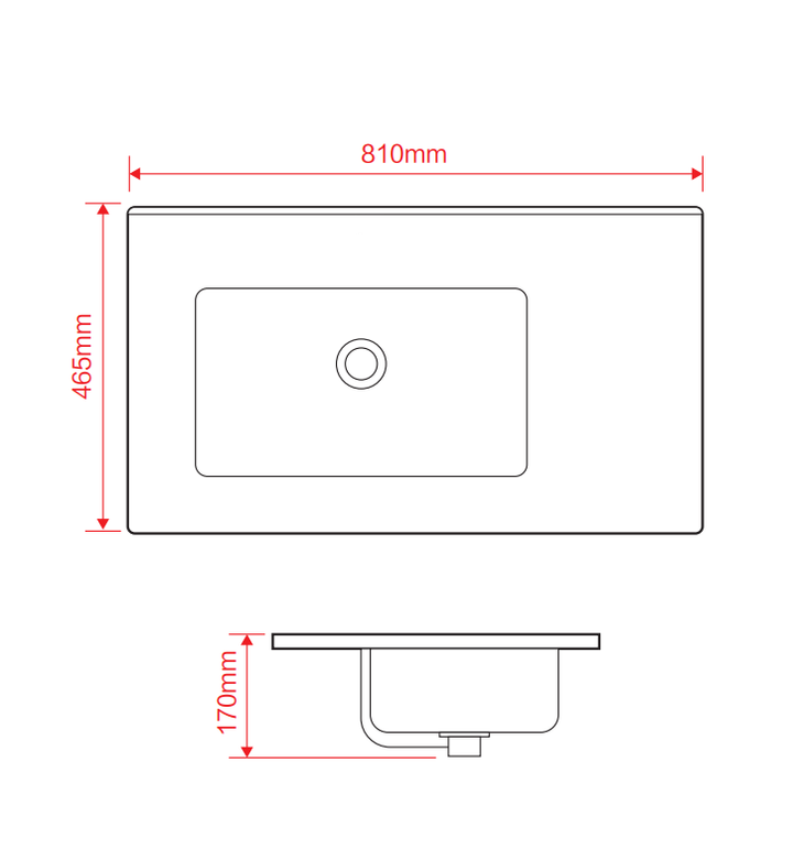 Lira Ceramic No Tap Hole Basin Offset Sink - Matt Black