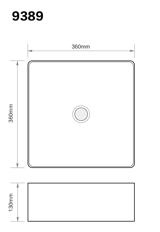 Hades 360mm Countertop Basin - Gloss White