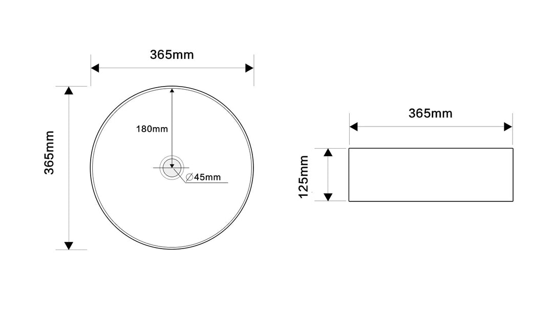 Ares 360mm Round Countertop Basin - Gloss White