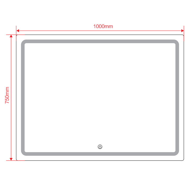 Aria 1000mm x 750mm Rectangular LED Mirror
