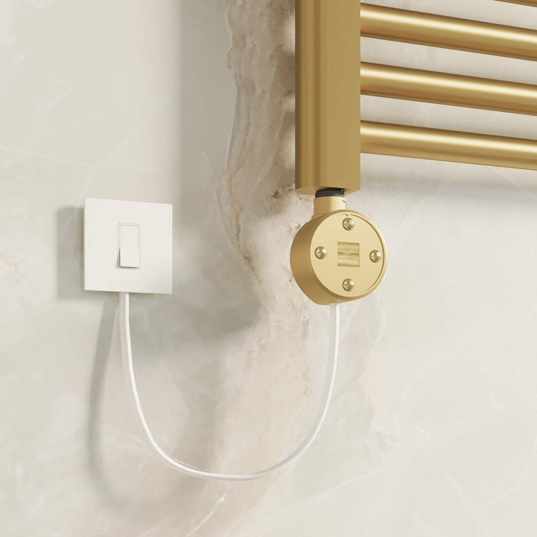 Aureli 1600 x 300 Electric Ladder Towel Rail Radiator  - Brushed Brass