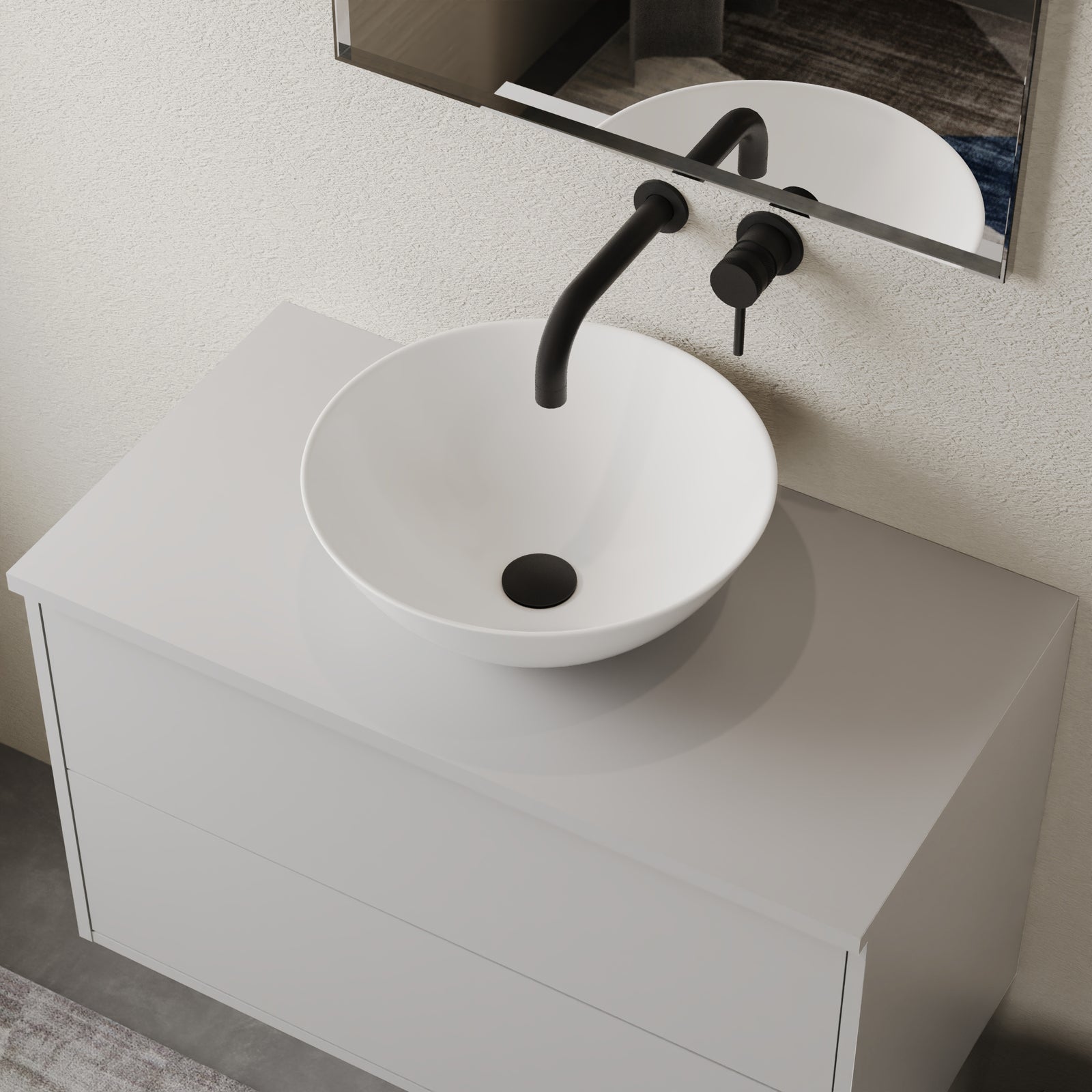 Apolo 410mm countertop basin in gloss white – modern ceramic bathroom sink