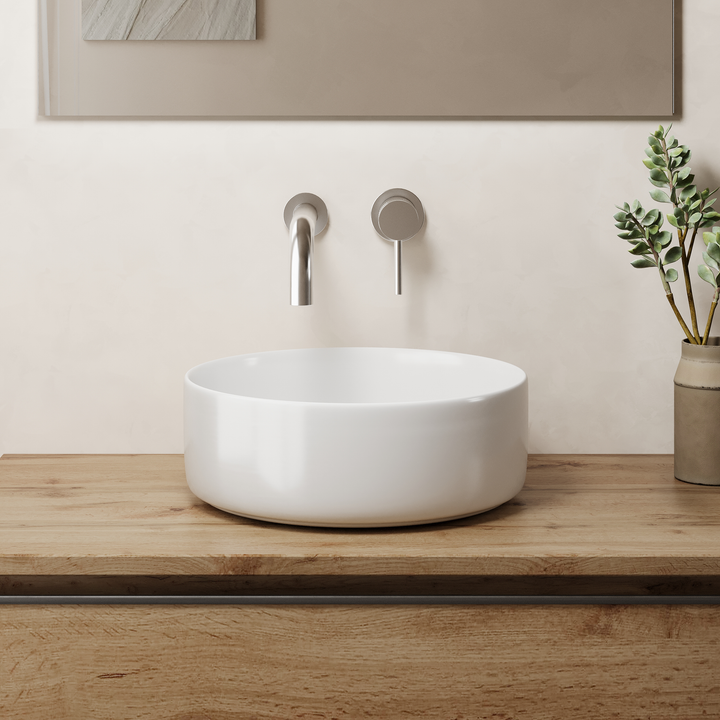Ares 360mm Round Countertop Basin - Gloss White