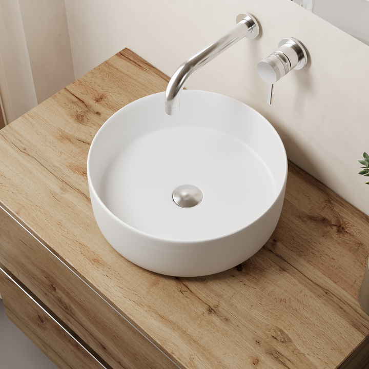Ares 360mm Round Countertop Basin - Gloss White