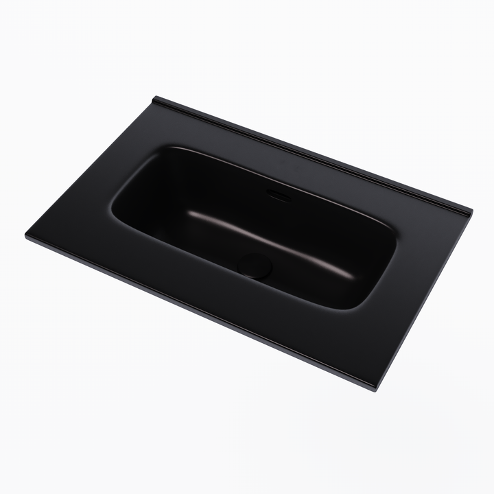 Athena Ceramic No Tap Hole Basin Sink - Matt Black