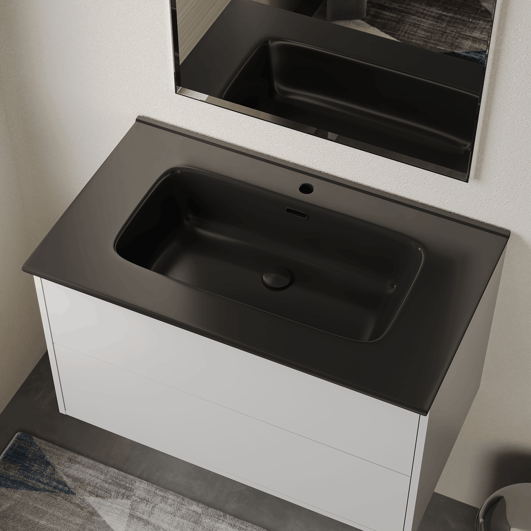 Athena Ceramic Basin Sink - Matt Black