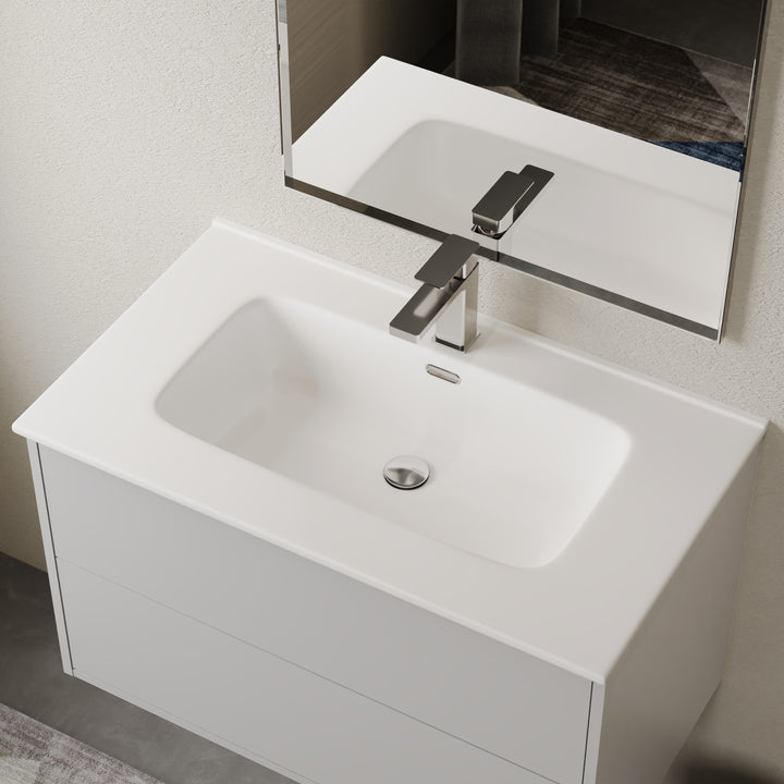 Athena Porcelain Basin Sink - Gloss White