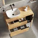 Celtic Duo 1000mm Wall Hung Vanity Unit with Door & Worktop - Ostippo Oak