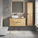 Celtic Duo 1000mm Wall Hung Vanity Unit with Door & Worktop - Ostippo Oak