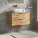Celtic Duo 800mm Wall Hung Vanity Unit with Door & Worktop - Ostippo Oak