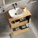 Celtic Duo 800mm Wall Hung Vanity Unit with Door & Worktop - Ostippo Oak