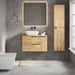 Celtic Duo 800mm Wall Hung Vanity Unit with Door & Worktop - Ostippo Oak