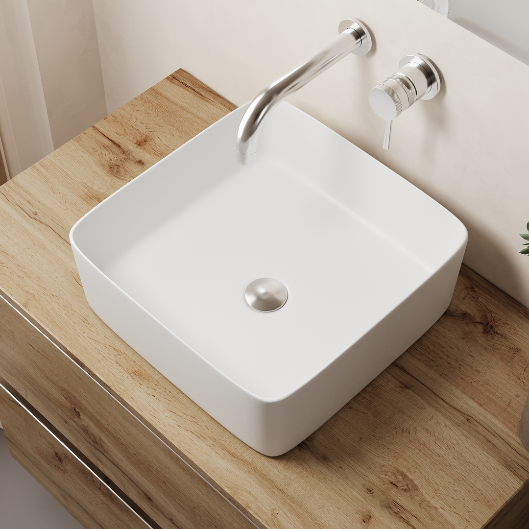 Hades 360mm Countertop Basin - Gloss White