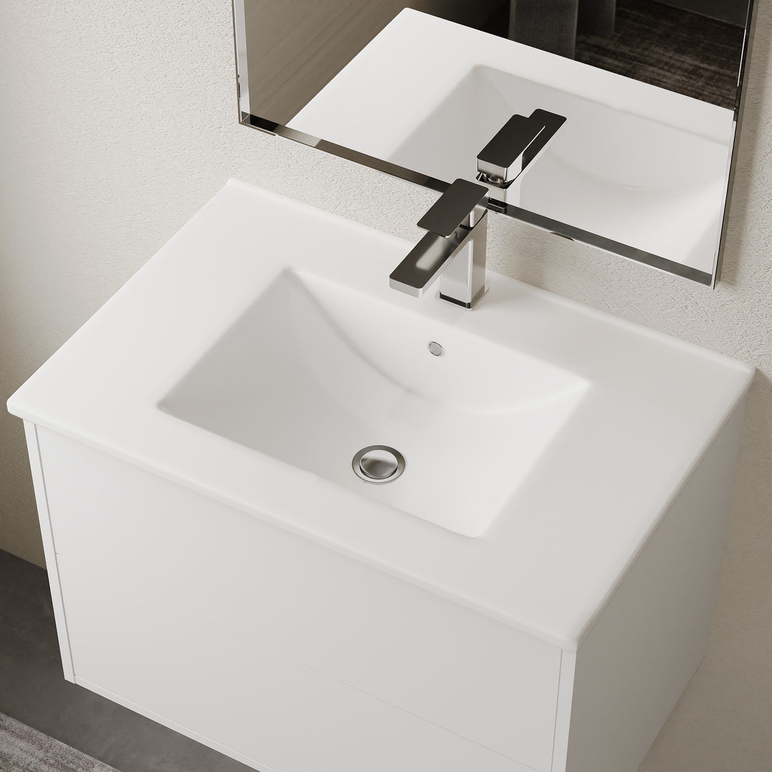 Lira Porcelain Basin Sink - Gloss White