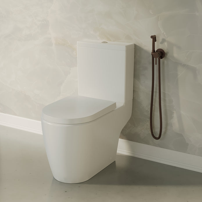 Matt Black Thermostatic Douche with Round Hand Spray – Jet Spray Bathroom Kit