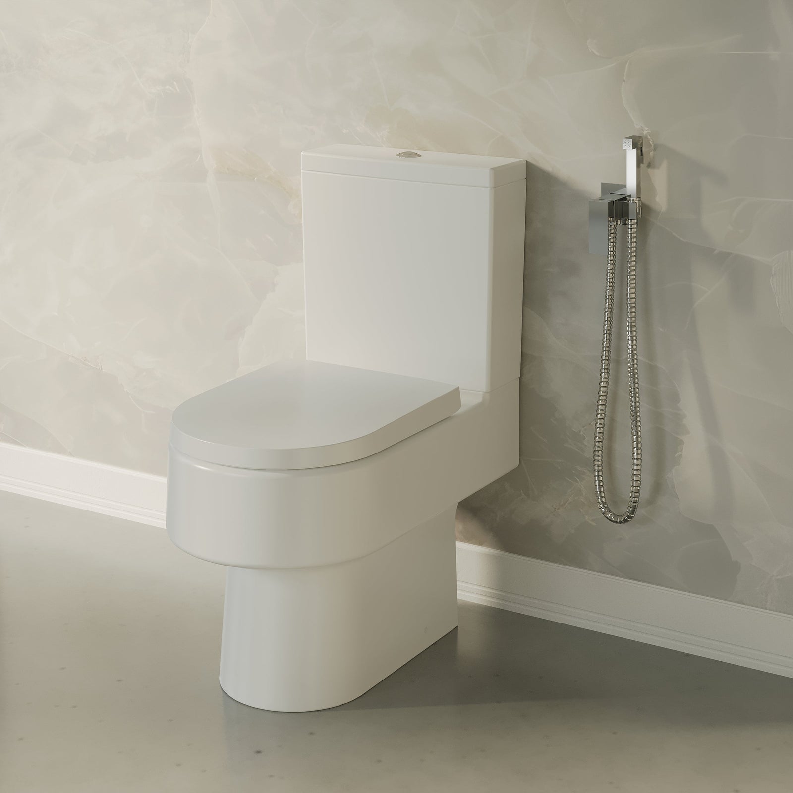 Chrome Thermostatic Douche with Square Hand Spray – Jet Spray Bathroom Kit