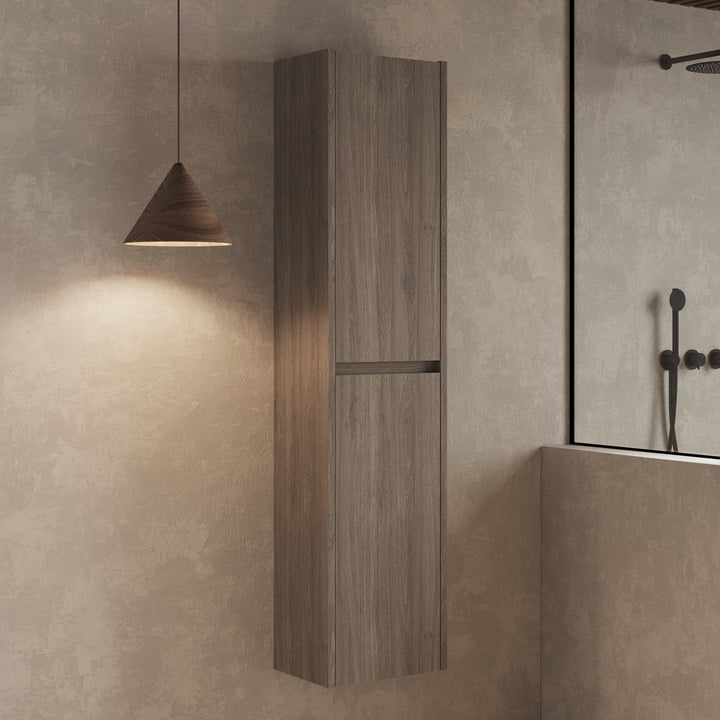 Mino 1500mm Wall Hung Tall Cabinet - Nebraska Oak