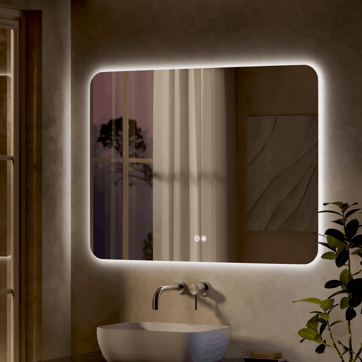 Quadra 1000mm x 750mm Rectangular Backlit LED Mirror