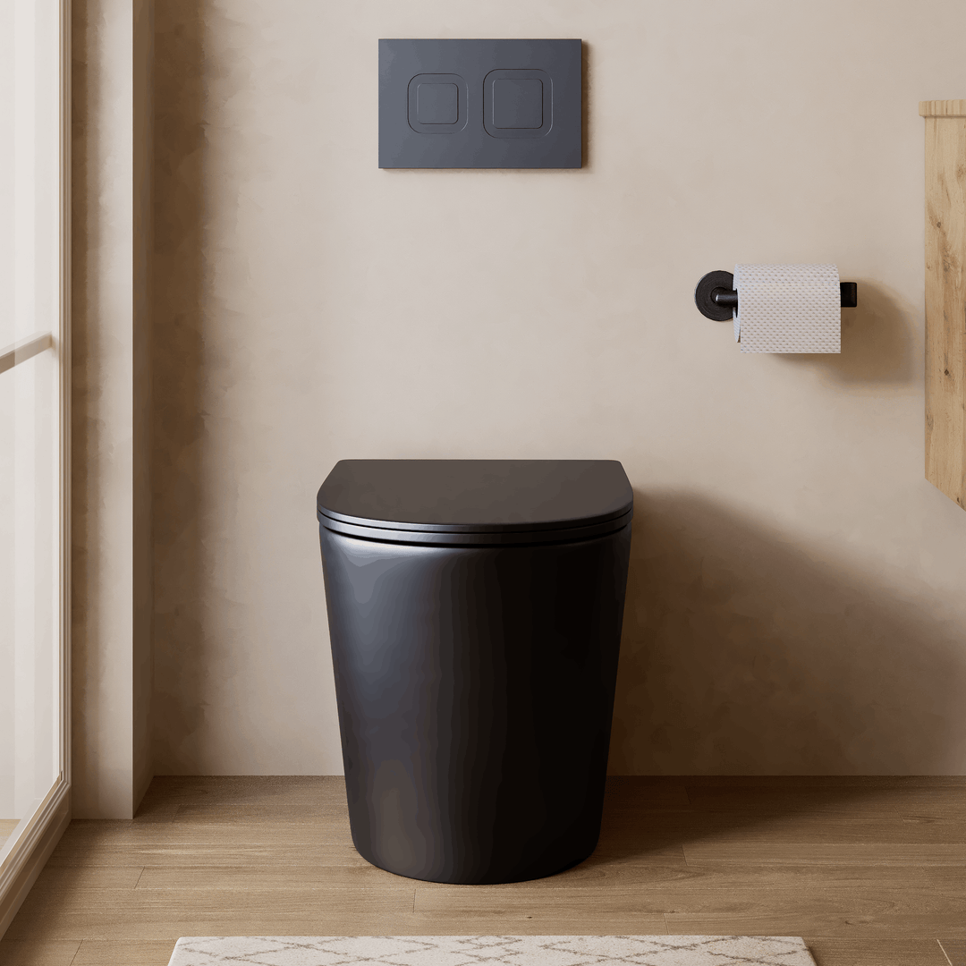 Scene Rimless Back to Wall Toilet - Matt Black