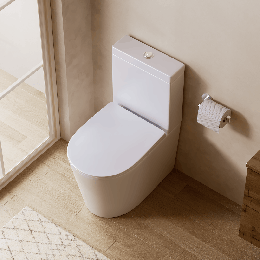 Scene Rimless Close Coupled Back to Wall Toilet - Gloss White