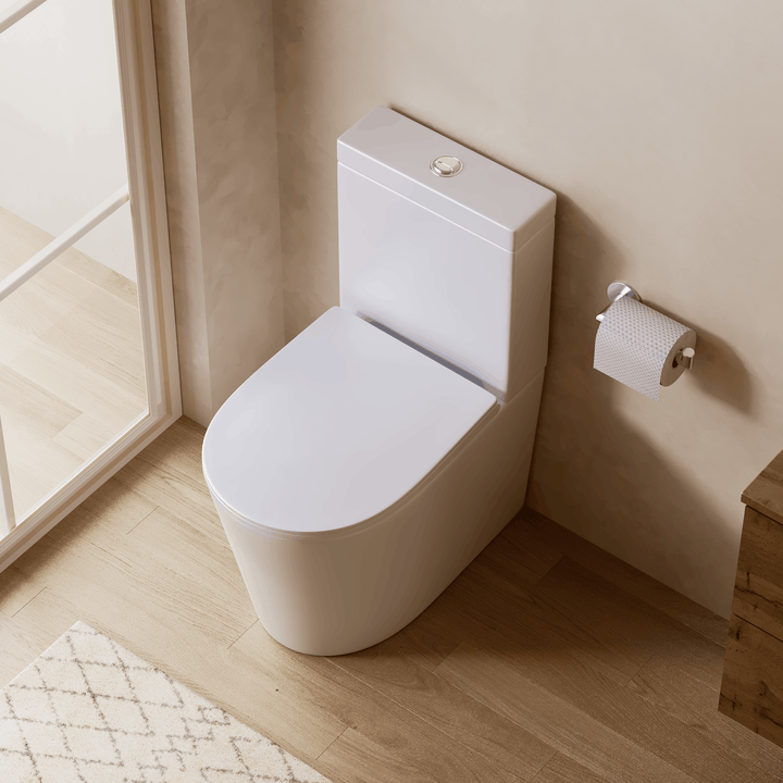 Scene Rimless Close Coupled Back to Wall Toilet - Gloss White