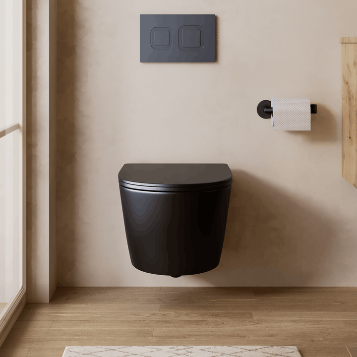 Scene Rimless Wall Hung Toilet - Matt Black