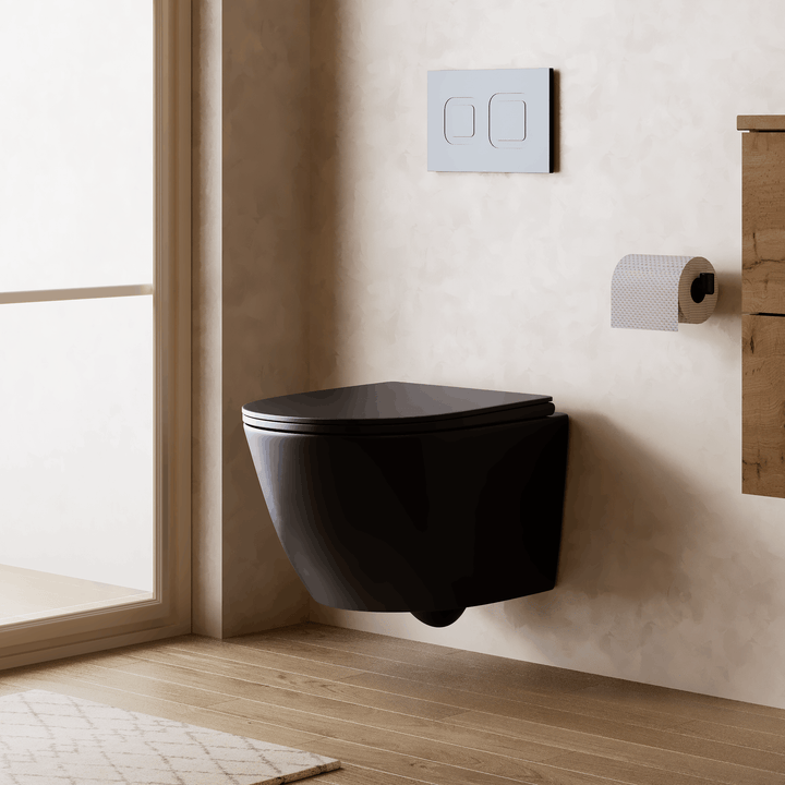 Scene Rimless Wall Hung Toilet - Matt Black