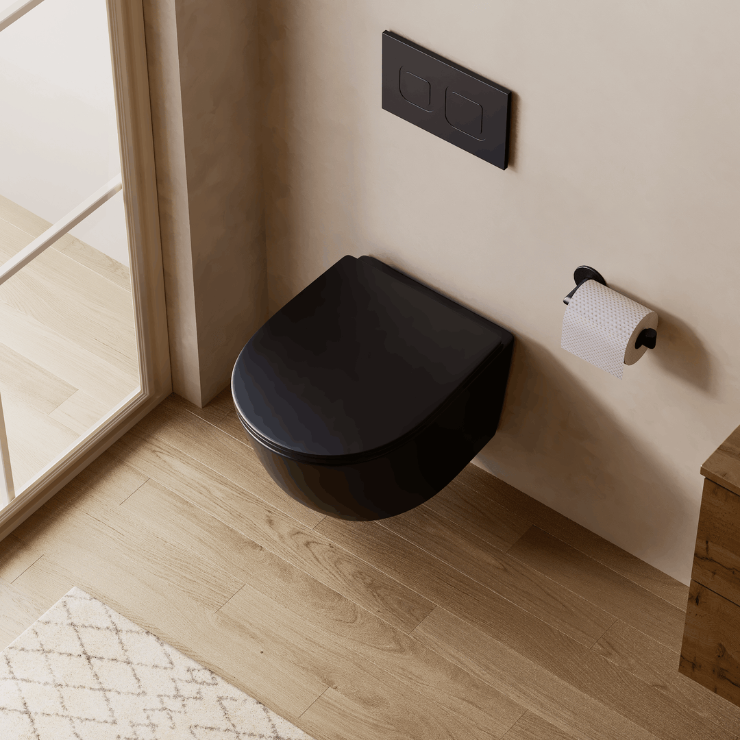 Scene Rimless Wall Hung Toilet - Matt Black