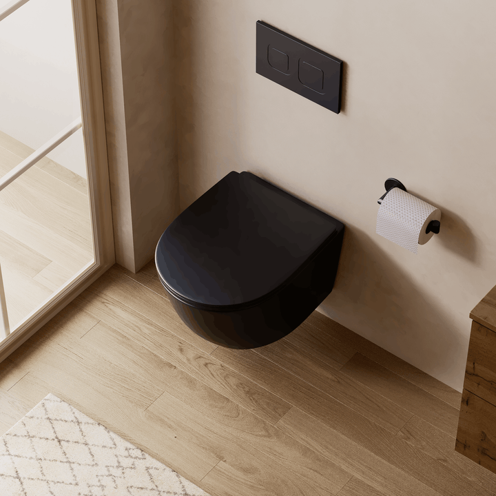 Scene Rimless Wall Hung Toilet - Matt Black