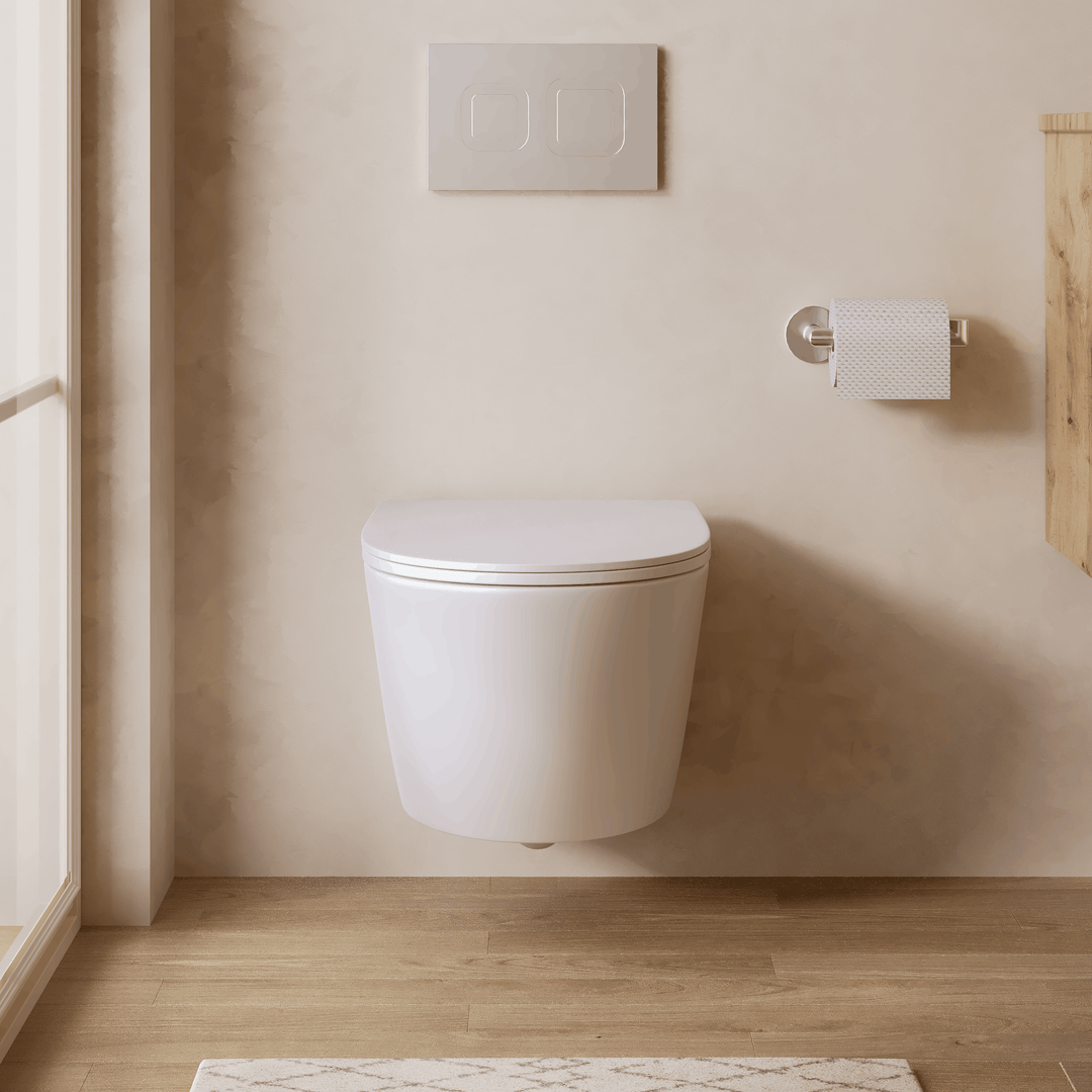 Scene Rimless Wall Hung Toilet - Gloss White