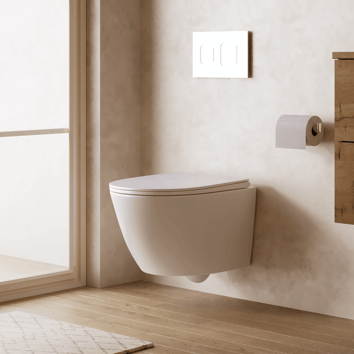 Scene Rimless Wall Hung Toilet - Gloss White