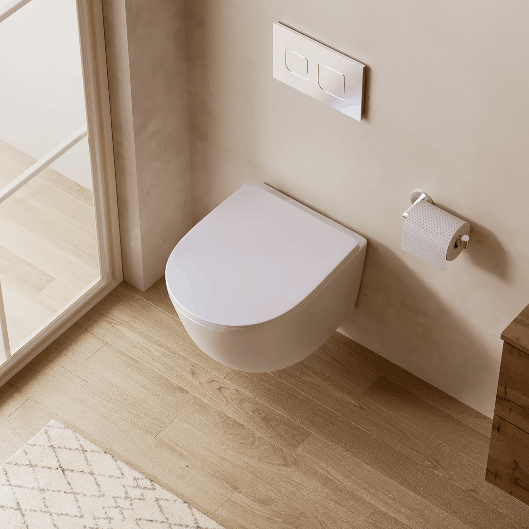 Scene Rimless Wall Hung Toilet - Gloss White