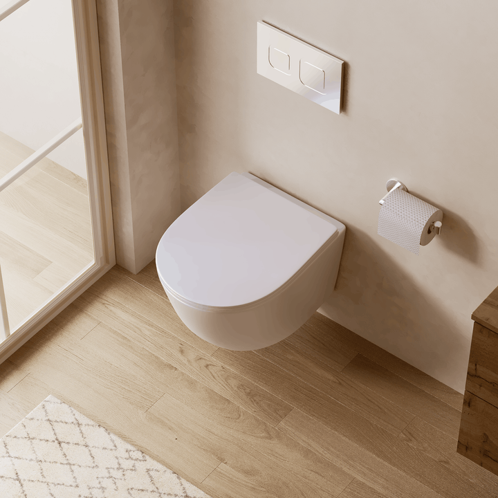 Scene Rimless Wall Hung Toilet - Gloss White