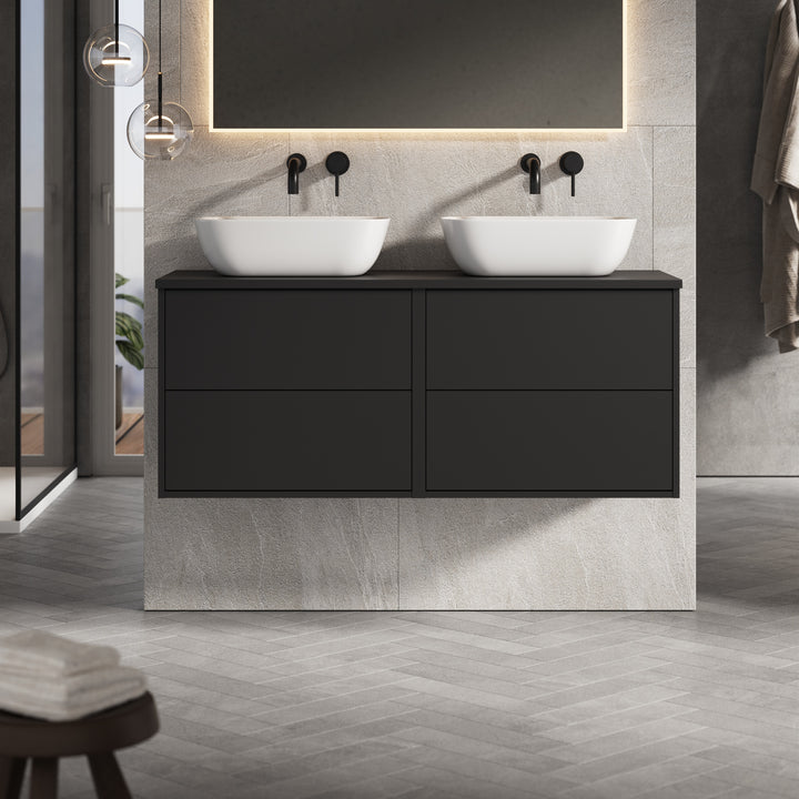 Venti 1200mm Wall Hung Vanity Unit - Matt Black